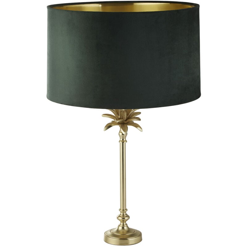 foto del prodotto lampada da scrivania contemporanea palma ottone velluto verde 1 luce e27