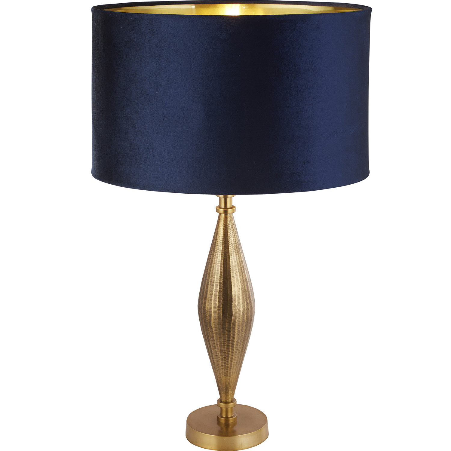 foto del prodotto lampada da scrivania contemporanea segale ottone 1 tessuto blu luce e27