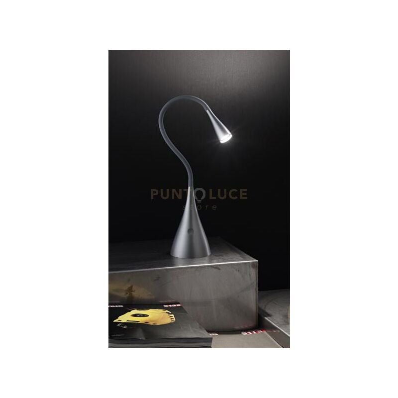 foto del prodotto lampada da scrivania contemporanea snake acrilico grigio led 3w 3000k
