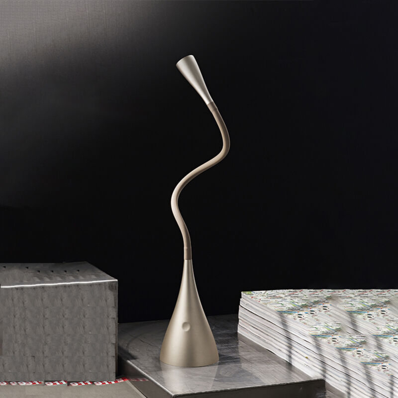 foto del prodotto lampada da scrivania contemporanea snake acrilico oro led 3w 3000k