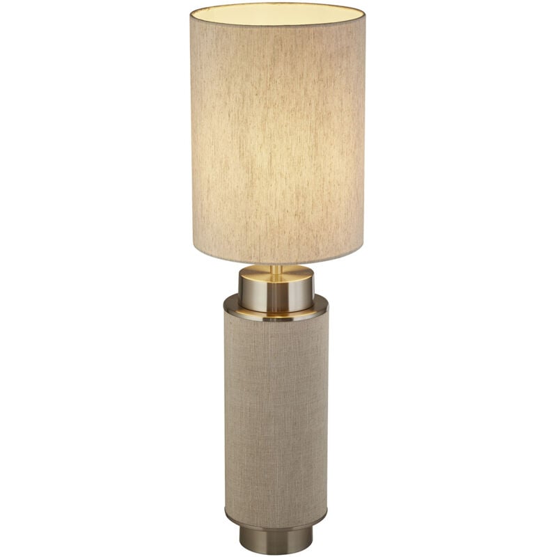 foto del prodotto lampada da scrivania flask acciaio cromo tessuto marrone 1 luce e27
