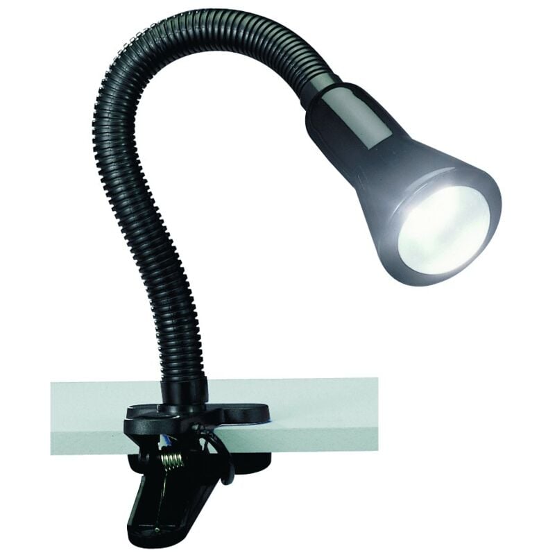 foto del prodotto lampada da scrivania flexo nero 1xe14 con pinza trio lighting