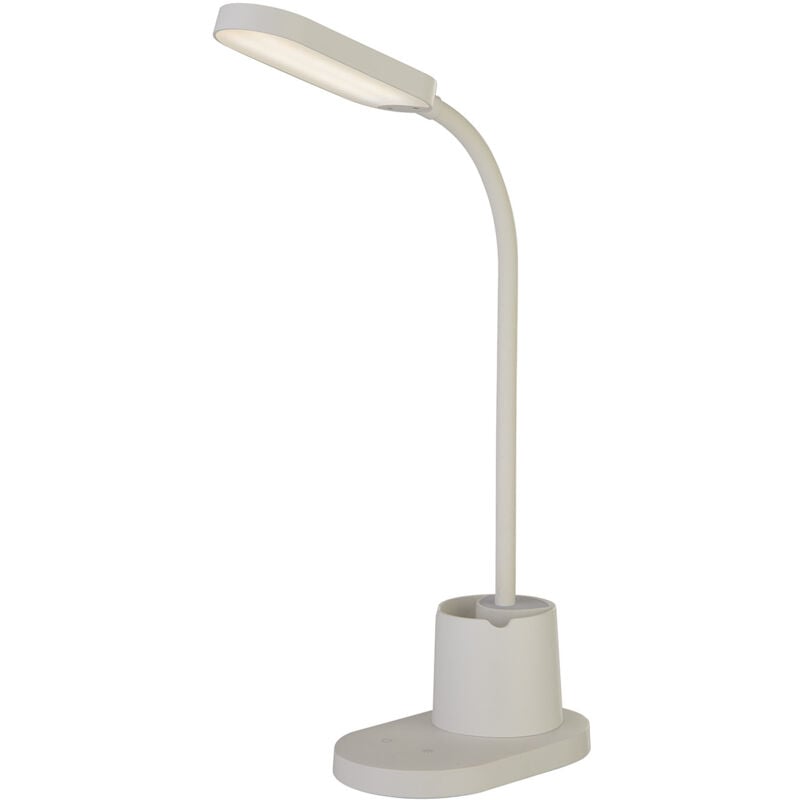 foto del prodotto lampada da scrivania galattico acciaio bianco trasparente led 4w 2700 6500k