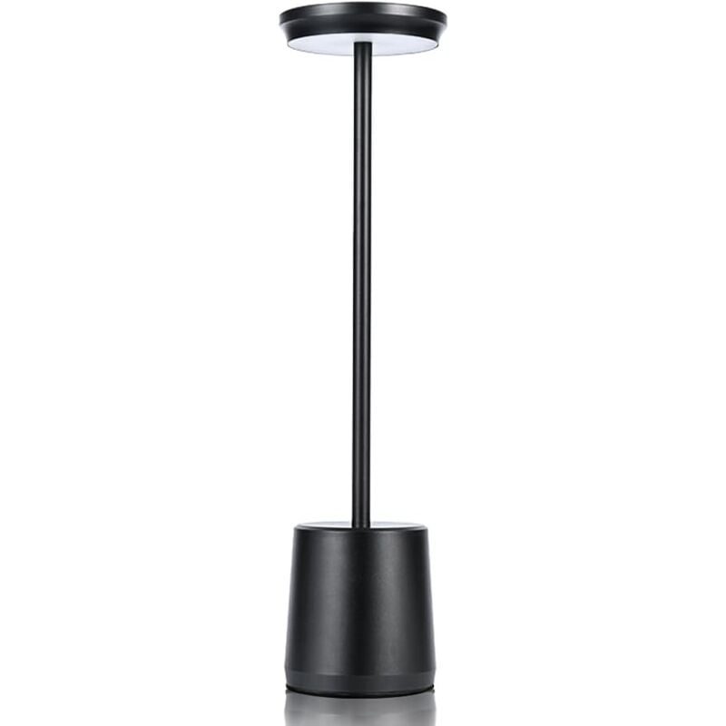 foto del prodotto lampada da scrivania in metallo senza fili, lampada da tavolo a led portatile con sensore tattile, lampada in alluminio ricaricabile a 3 colori, 3