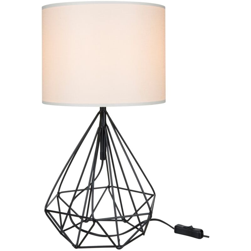 foto del prodotto lampada da scrivania in metallo tessile pvc 46,5 cm e27 nera bianca