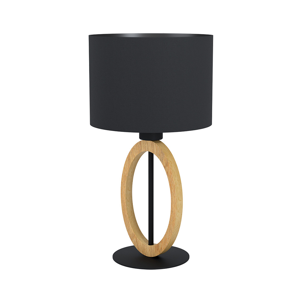 foto del prodotto lampada da scrivania industrial basildon 1 luce metallo nero e marrone diffusore