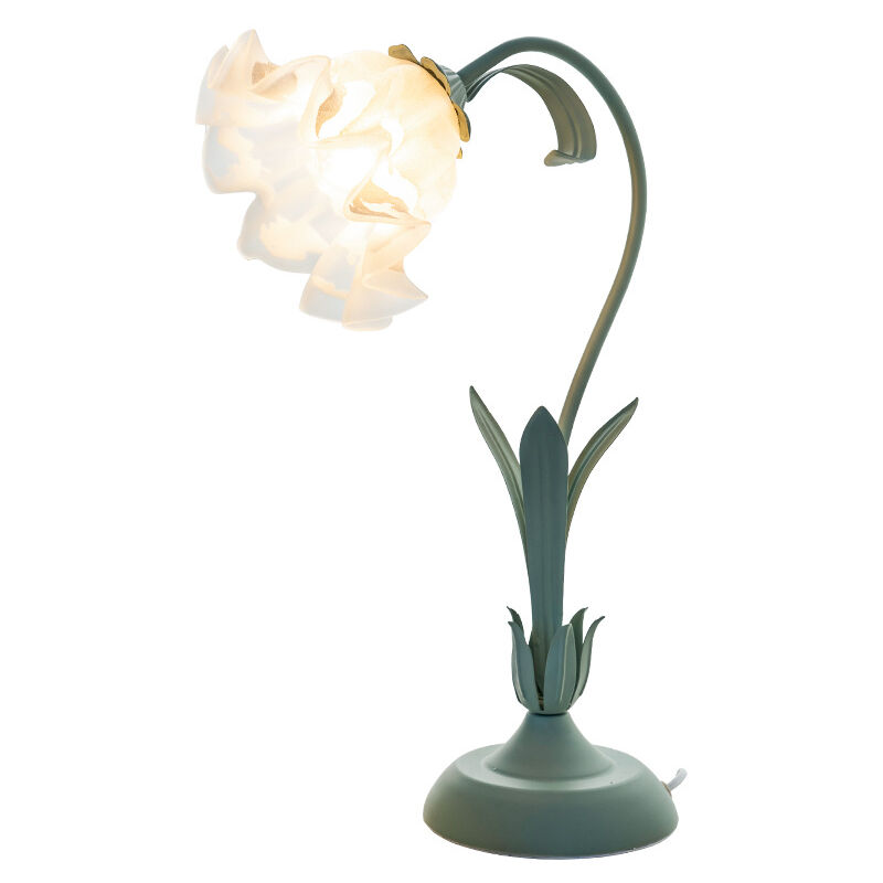 foto del prodotto lampada da scrivania lampada da scrivania a forma di fiore lampada da tavolo a led lampada decorativa lampada in plastica verde protezione per gli