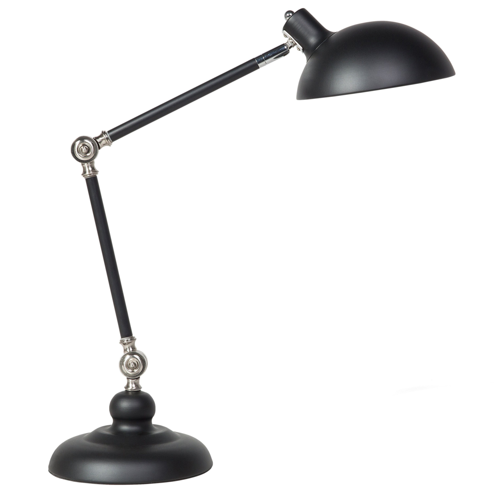 foto del prodotto lampada da scrivania lampada da tavolo a braccio orientabile in metallo nero 80h cm