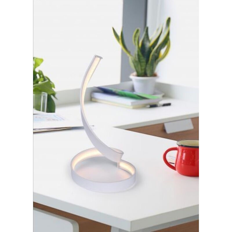 foto del prodotto lampada da scrivania led 12w spirale abajour luce tavolo bianca design moderno naturale