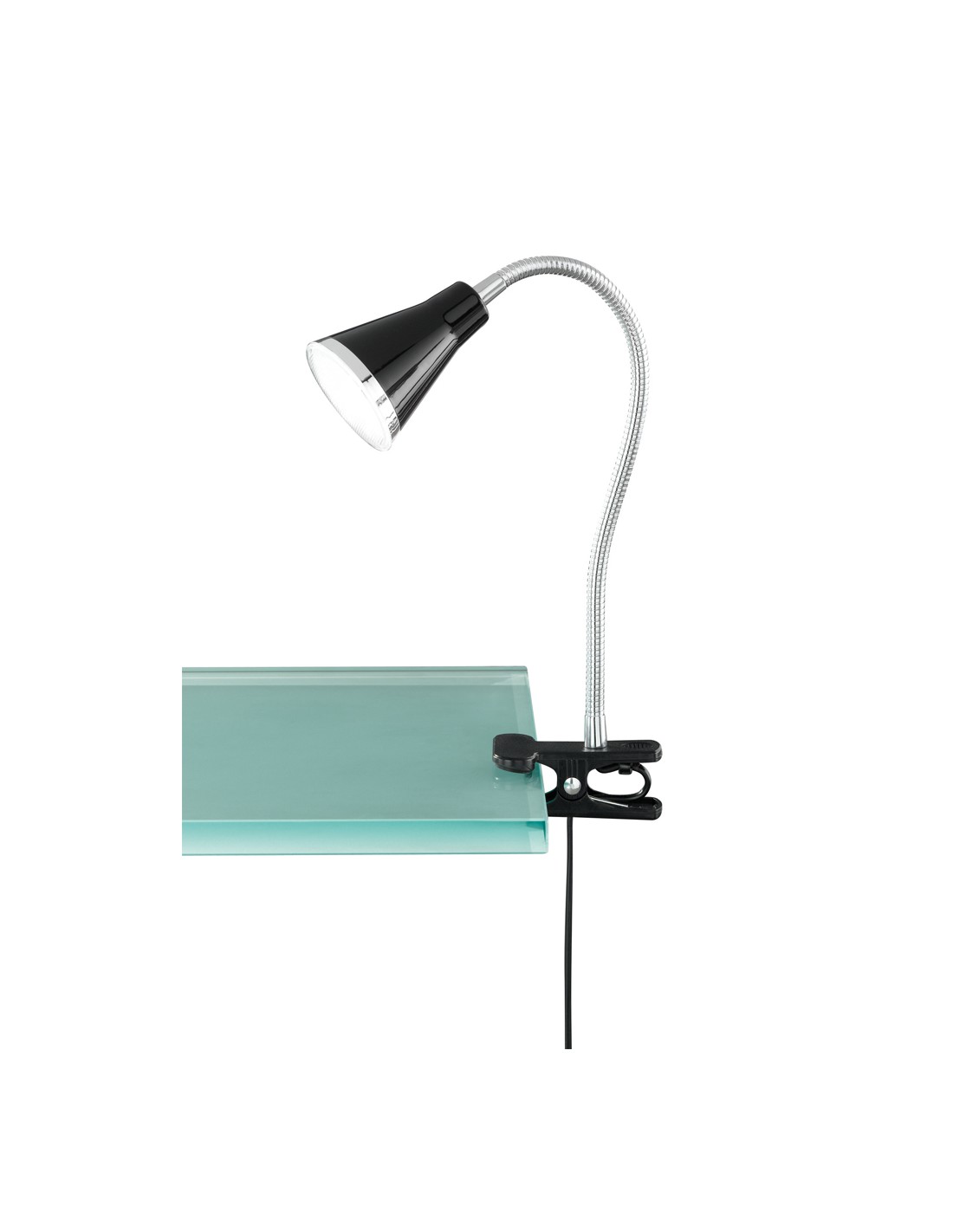 foto del prodotto lampada da scrivania led 3,8w con pinza nero arras trio lighting