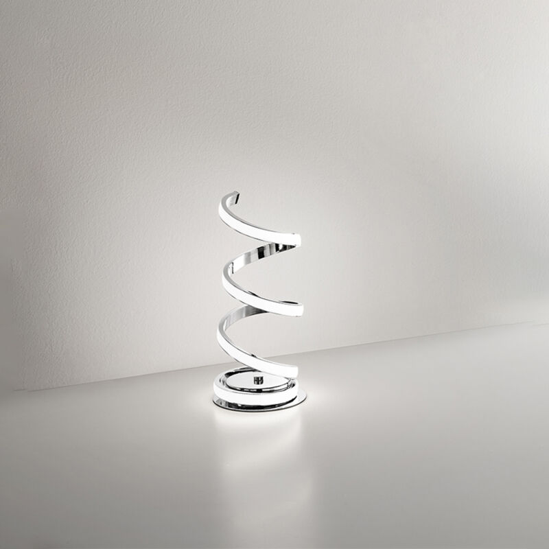 foto del prodotto lampada da scrivania moderna nest metallo cromo acrilico led 23w 4000k