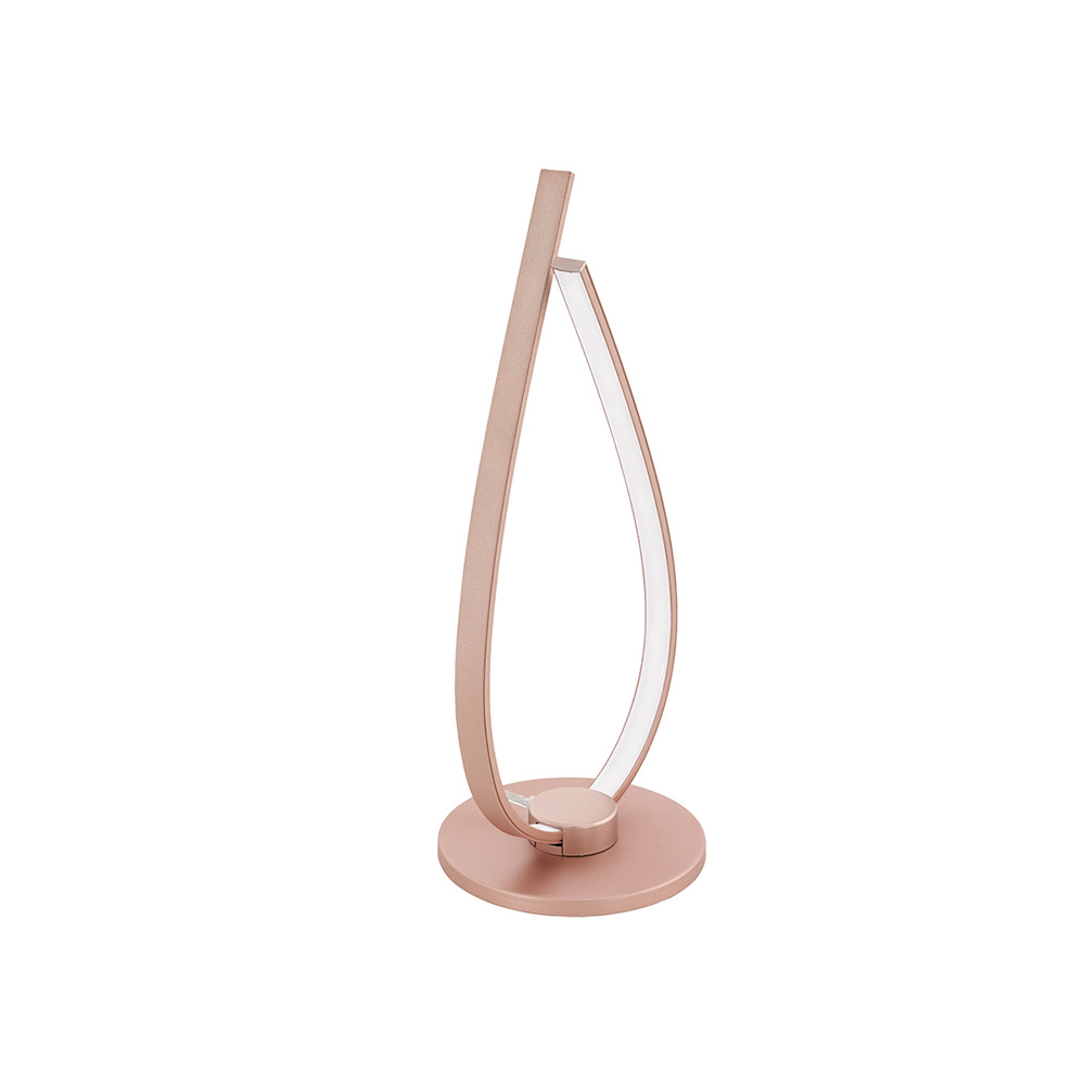 foto del prodotto lampada da scrivania moderna palozza led alluminio rosa e oro rosa
