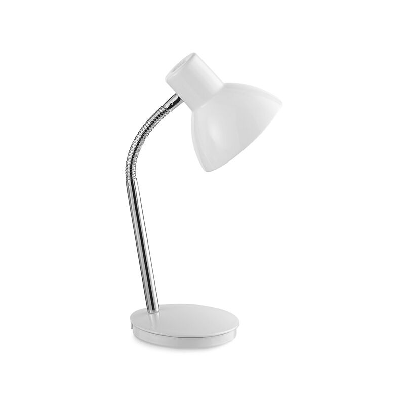 foto del prodotto lampada da scrivania moderna play metallo cromo bianco 1 luce e14