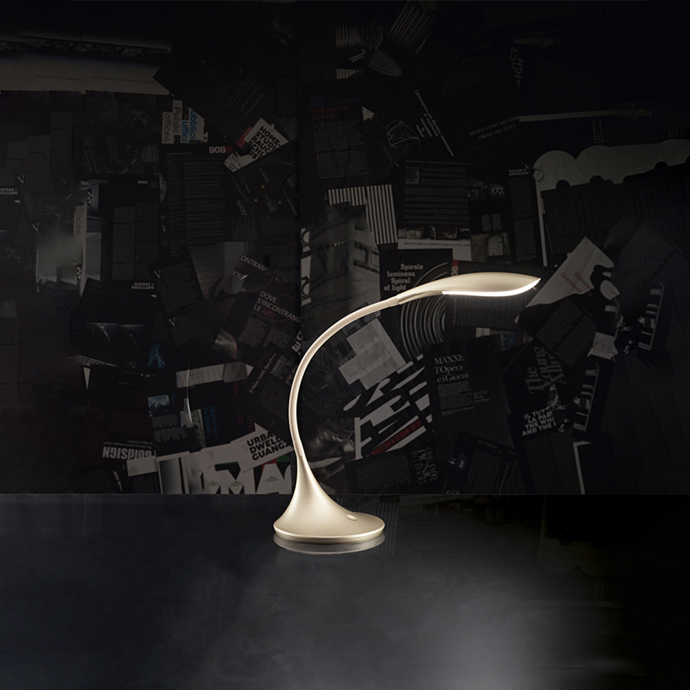 foto del prodotto lampada da scrivania moderna puddy acrilico oro led 4,5w 3000k