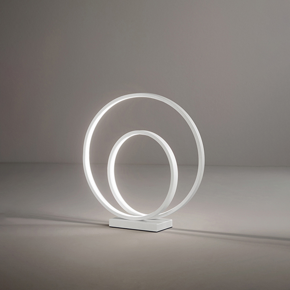 foto del prodotto lampada da scrivania moderna ritmo metallo bianco acrilico led 28w 3000k