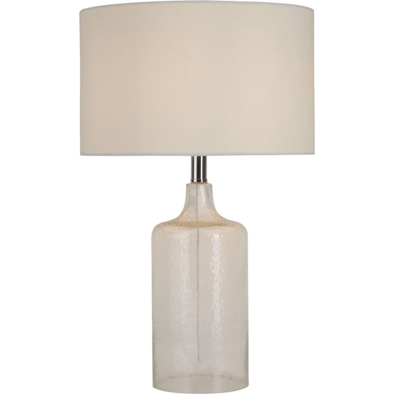 foto del prodotto lampada da scrivania nordico vetro trasparente tessuto bianco 1 luce e27