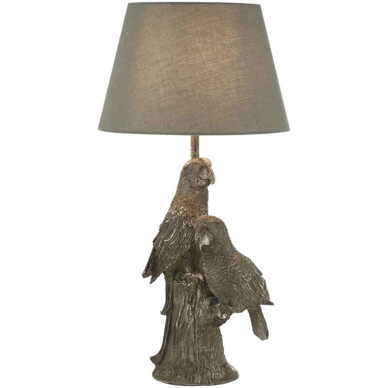 foto del prodotto lampada da scrivania parrot legno argento policarbonato grigio 1 luce e27