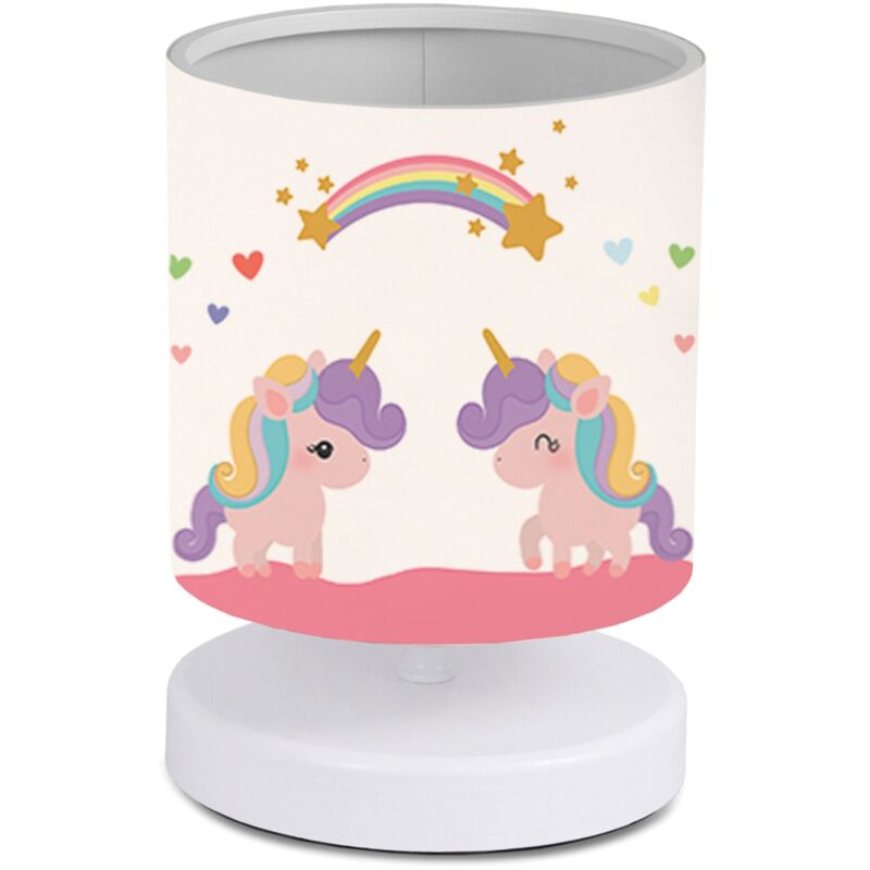 foto del prodotto lampada da scrivania per bambini 22 cm bianca con motivo unicorno 030007387