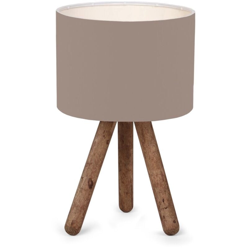 foto del prodotto lampada da scrivania preston e27 altezza 33 cm legno naturale sabbia 030007399
