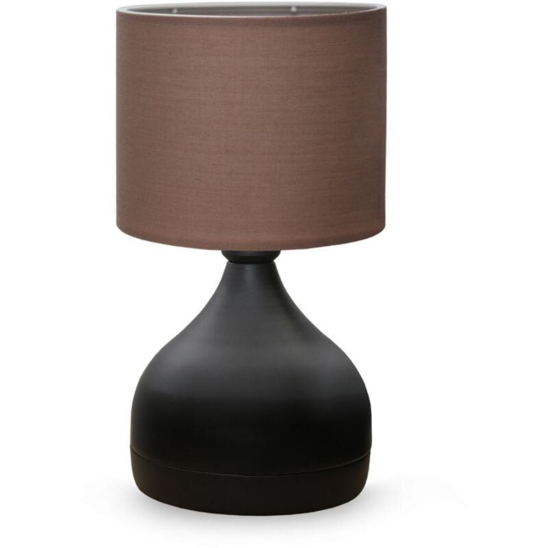 foto del prodotto lampada da scrivania shoreham e27 altezza 32 cm nero marrone 030007401
