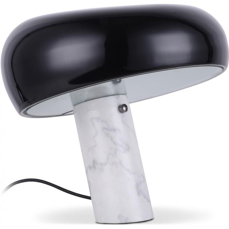 foto del prodotto lampada da scrivania spuing marmo acciaio vetro opalino nero
