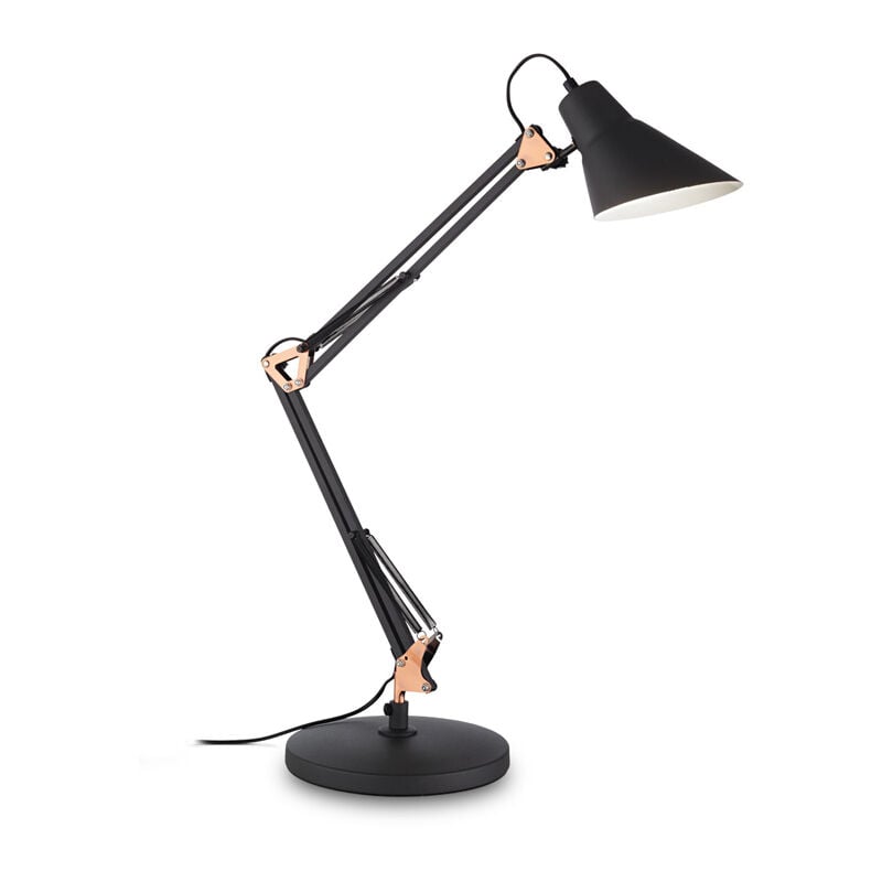 foto del prodotto lampada da scrivania ufficio moderna sally metallo nero e rame 1 luce e27