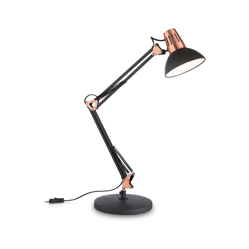 foto del prodotto lampada da scrivania ufficio moderna wally metallo nero e rame 1 luce e27