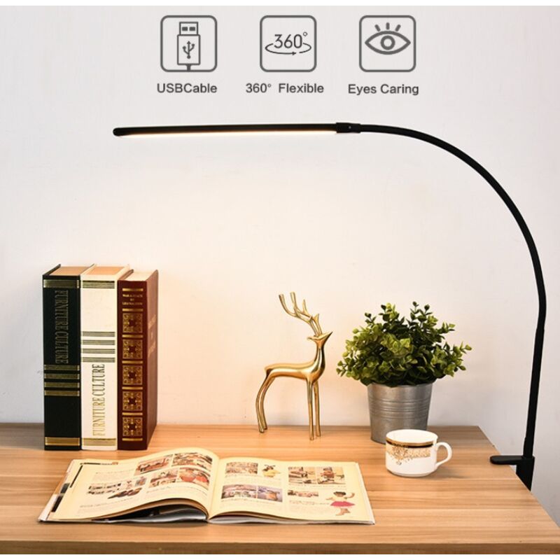 foto del prodotto lampada da scrivania usb dimmerabile da 10 w con 3 modalit freddo caldo naturale , 10 livelli di luminosit , lampada da scrivania a led per