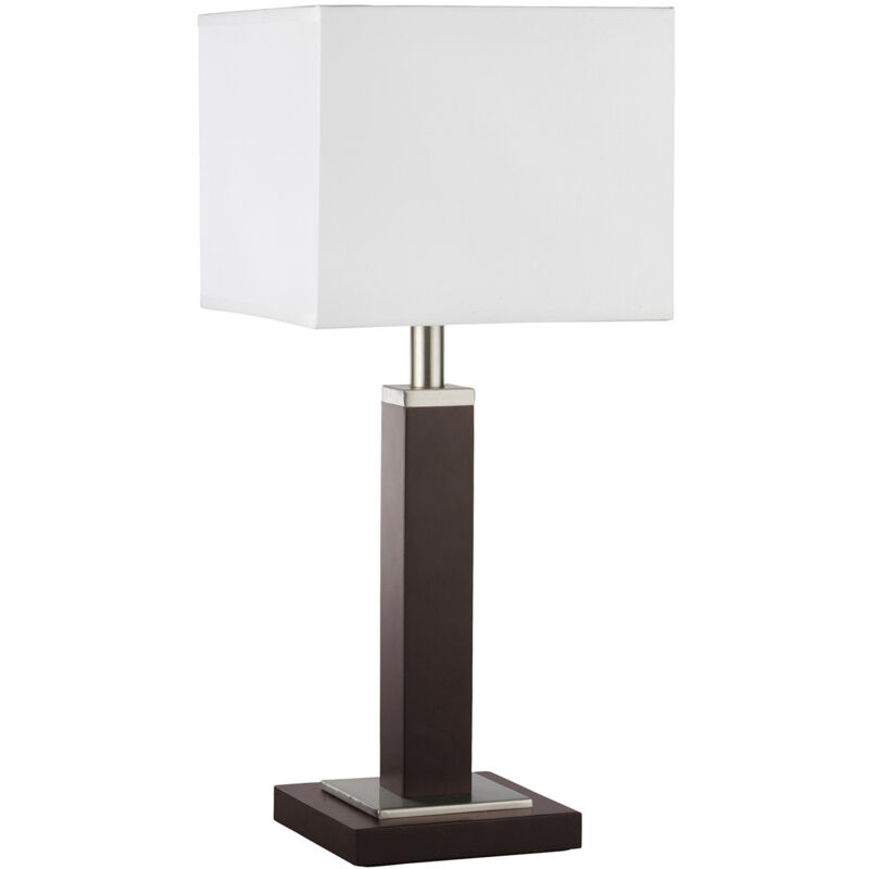 foto del prodotto lampada da scrivania waverley acciaio marrone legno argento 1 luce e14