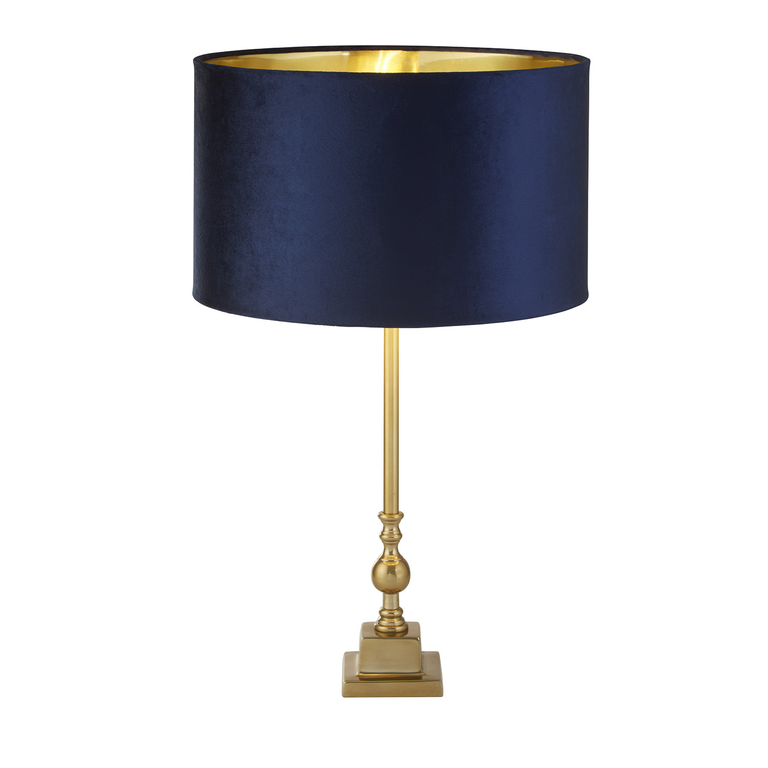 foto del prodotto lampada da scrivania whitby metallo cromo tessuto blu scuro 1 luce e27