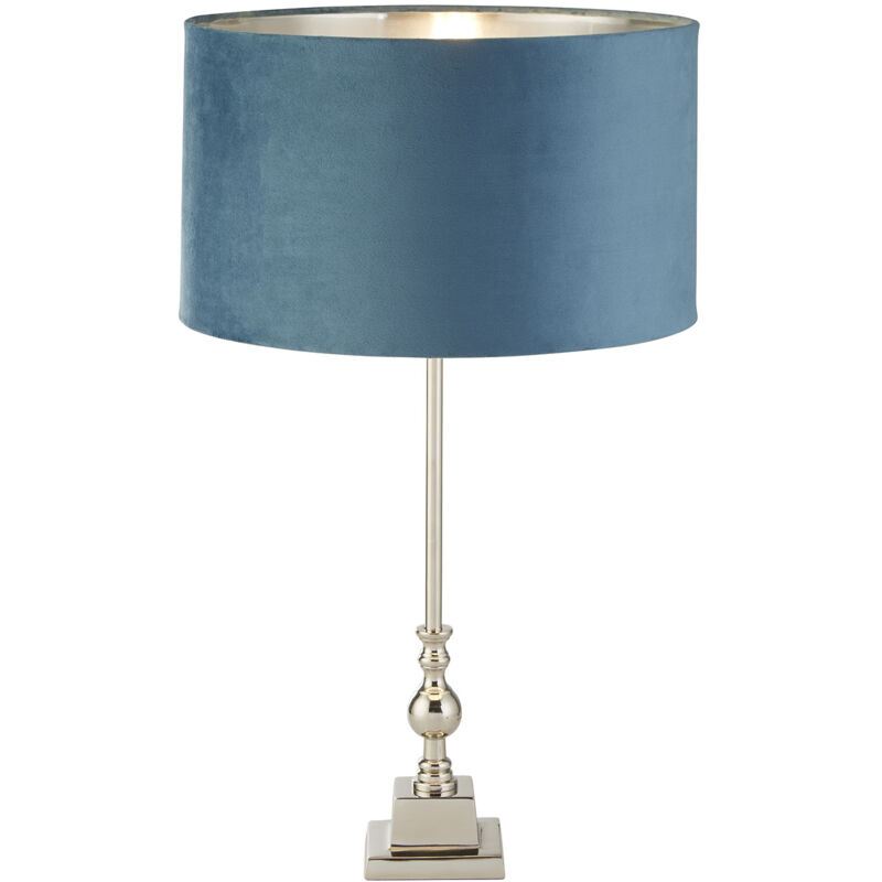 foto del prodotto lampada da scrivania whitby metallo cromo velluto verde acqua 1 luce e27