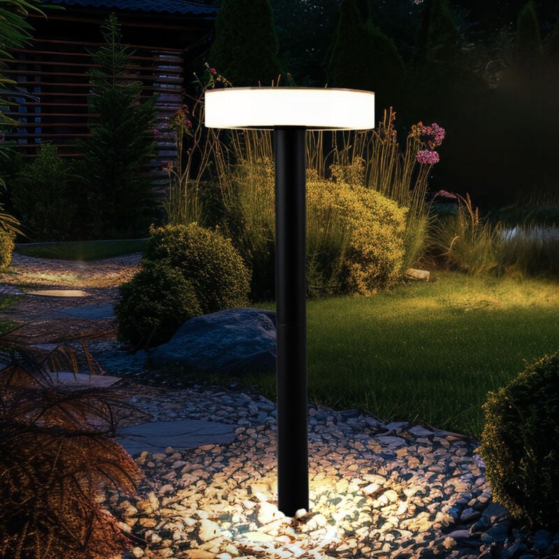 foto del prodotto lampada da sentiero da giardino per esterno lampada da esterno lampada da terra con picchetto luce solare a batteria, plastica, nero opale, 1x led,