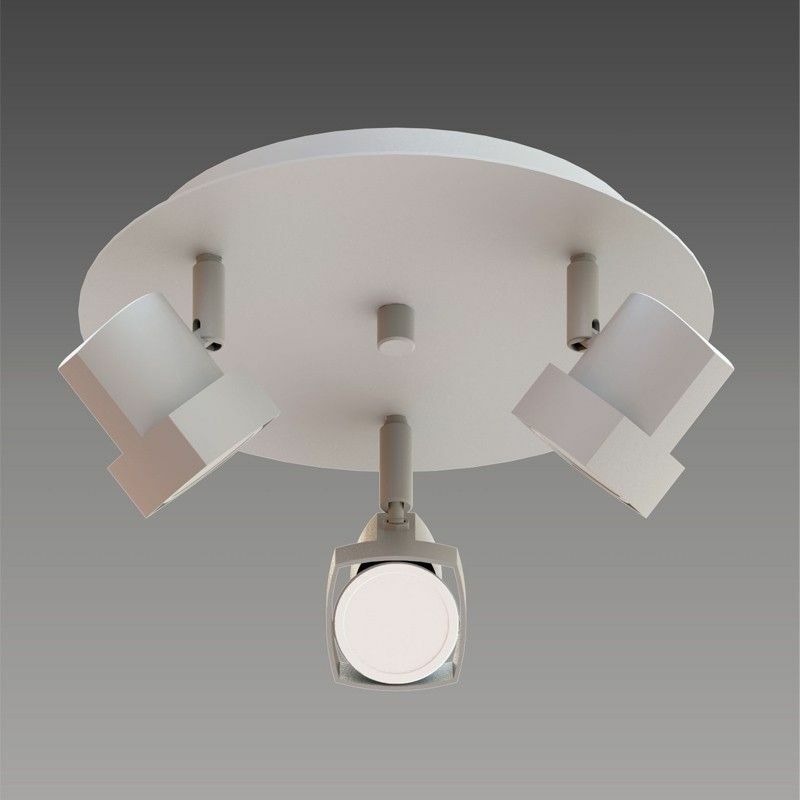 foto del prodotto lampada da soffitto 3 faretti moka blanco mate cristalrecord 001 2150 3 125