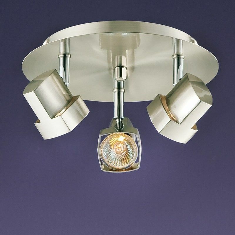 foto del prodotto lampada da soffitto 3 faretti moka nickel satin crystal record 001 2150 3 053
