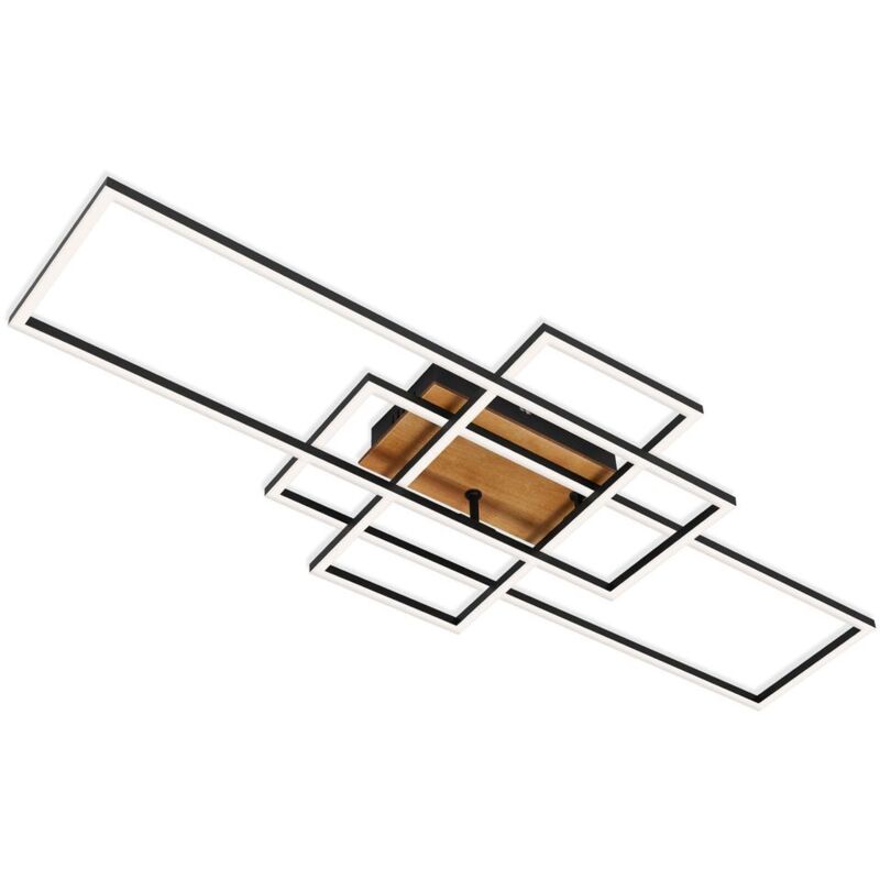 foto del prodotto lampada da soffitto a led 55 w nera luce notturna telecomando funzione timer orientabile