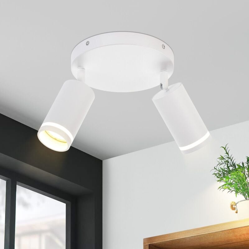 foto del prodotto lampada da soffitto a led bianca faretto da soffitto lampada da soffitto 2 lampadine faretti gu10 faretto da parete orientabile faretto da soffitto
