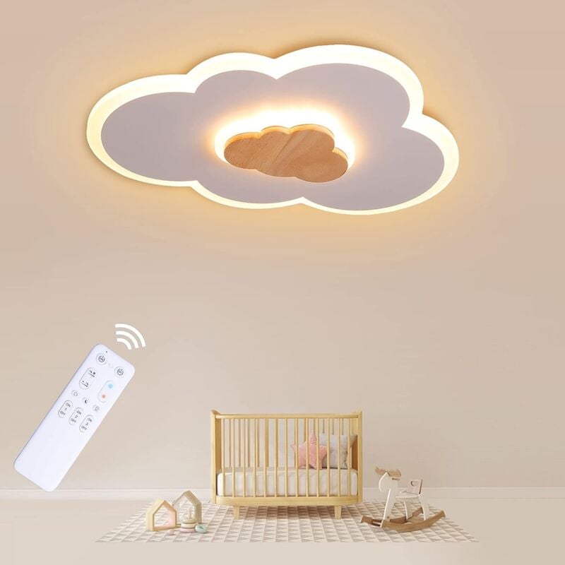 foto del prodotto lampada da soffitto a led cloud, plafoniera a led da 26 w, 500 mm x 369 mm x 50 mm, dimmerabile con telecomando 3000k 6000k, lampade da soffitto