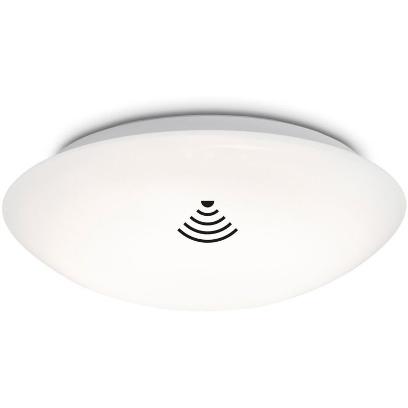 foto del prodotto lampada da soffitto a led con sensore di movimento ip44 22w bianco metallo briloner