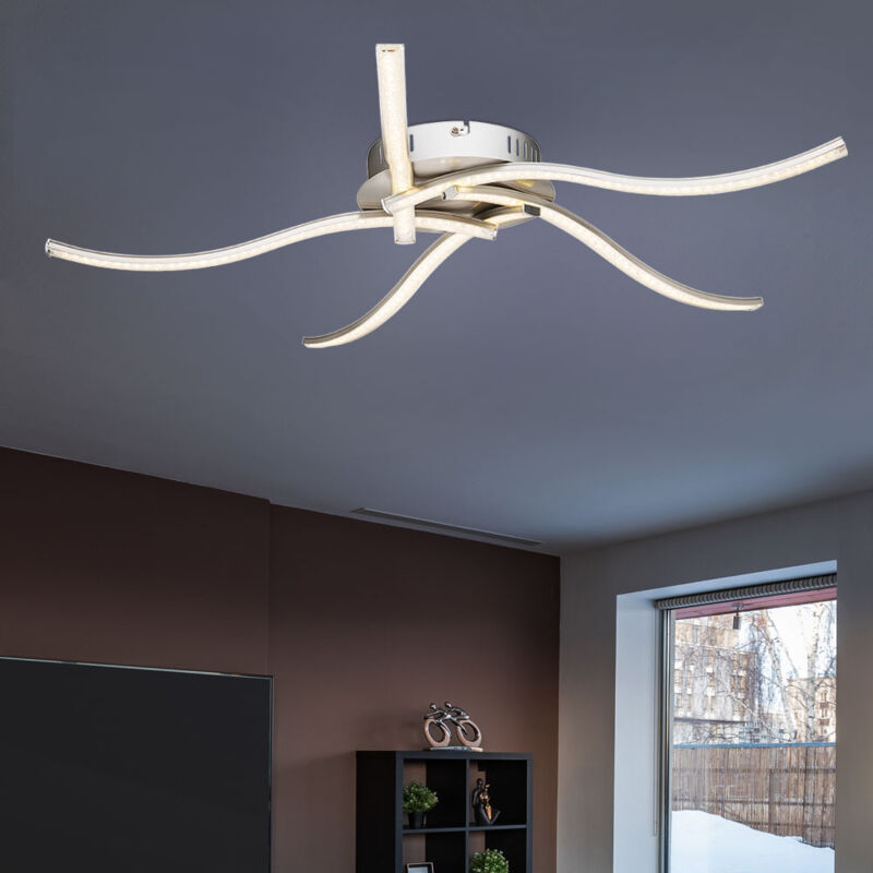 foto del prodotto lampada da soffitto a led da 20 watt, illuminazione per soggiorno, lampada di cristallo ondulata