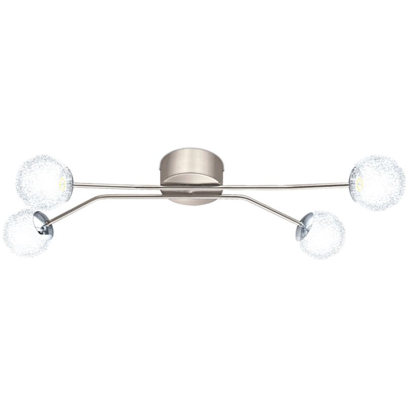 foto del prodotto lampada da soffitto a led da 24 watt con sfere in alluminio nichel opaco eglo 13676