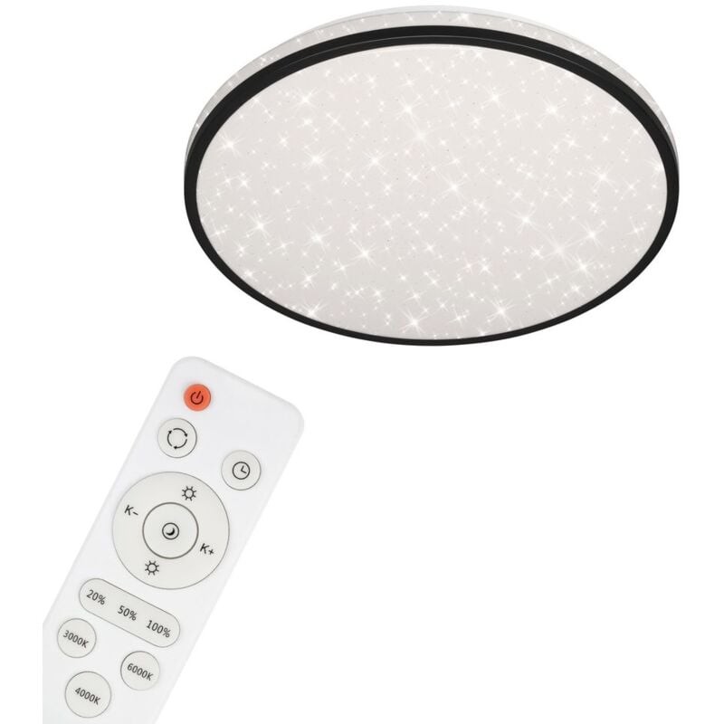 foto del prodotto lampada da soffitto a led dimmerabile cct con funzione memoria cielo stellato 24 w nero briloner