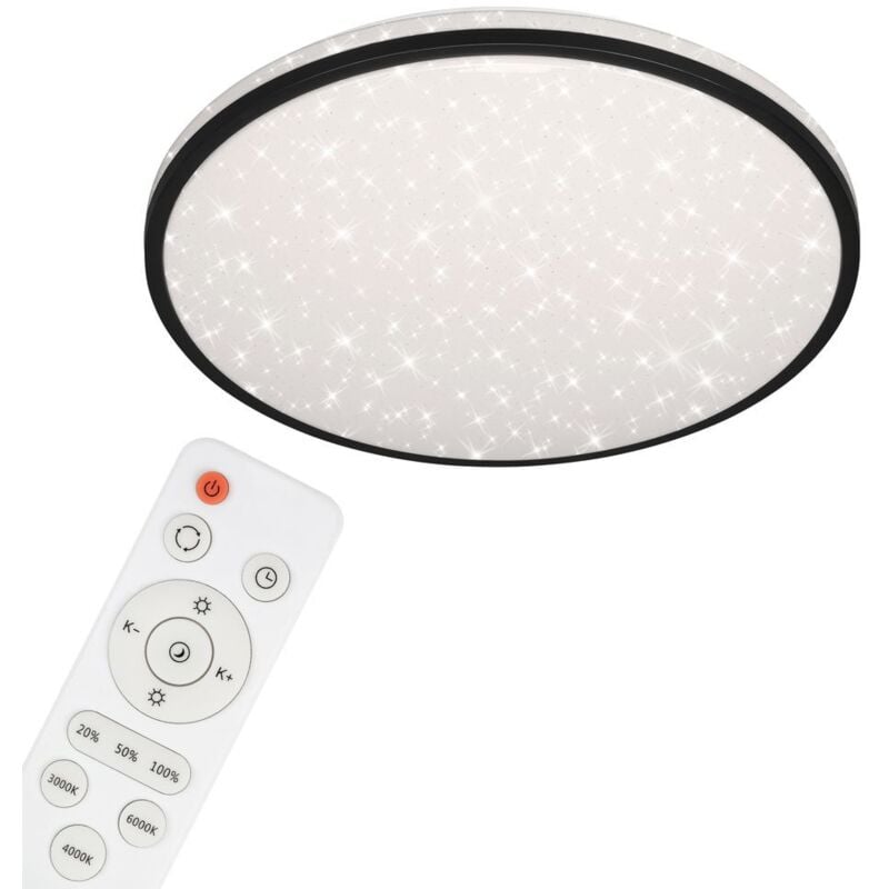 foto del prodotto lampada da soffitto a led dimmerabile cct con telecomando decorazione stellata 48 w nero briloner