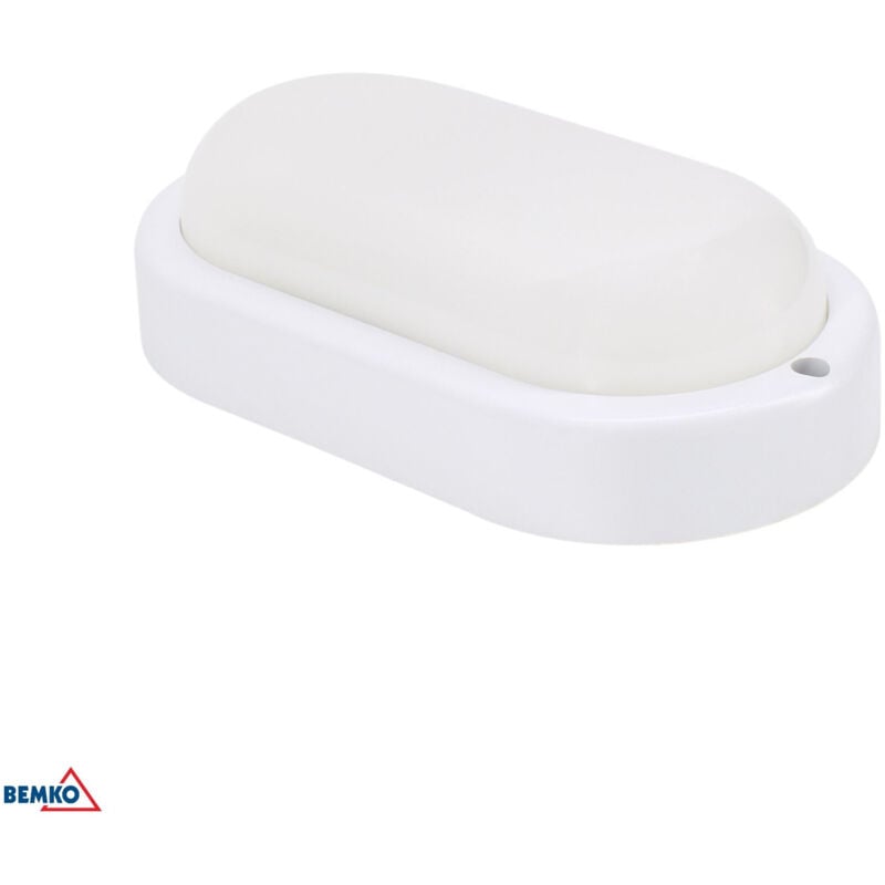 foto del prodotto lampada da soffitto a led kanlo oval 8w 760lm 4000k ip54 bianco 160x89x46mm