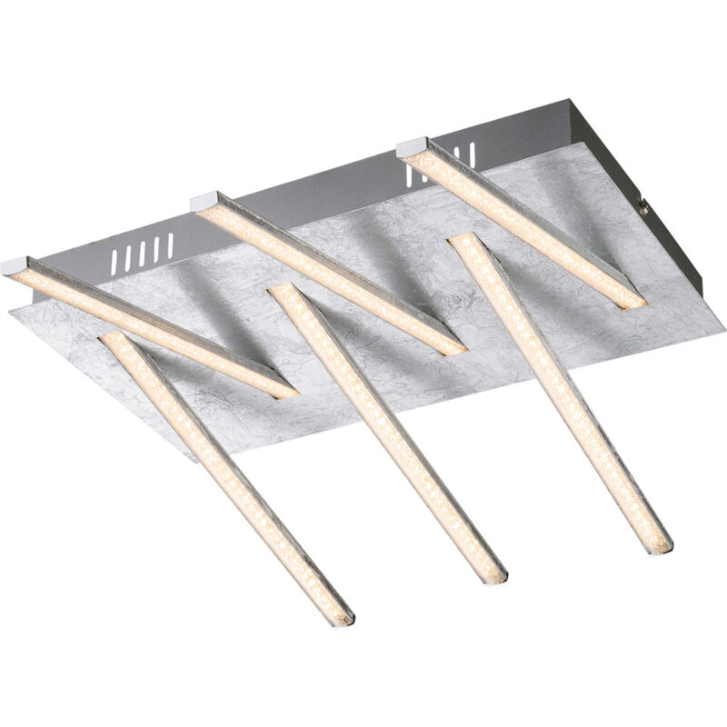 foto del prodotto lampada da soffitto a led, lampada da soffitto di design, cristalli, luce led per soggiorno, argento 30w 1800lm bianco caldo, lxh 48x12 cm