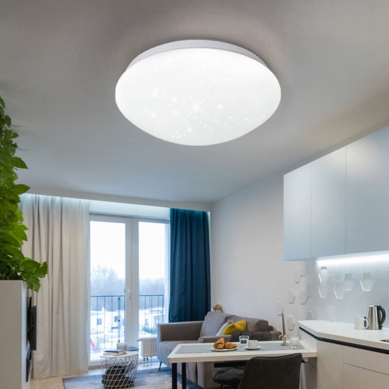 foto del prodotto lampada da soffitto a led lampada da soffitto lampada da soggiorno lampada da cucina, cielo stellato, metallo plastica, bianco, 12 watt 840 lumen