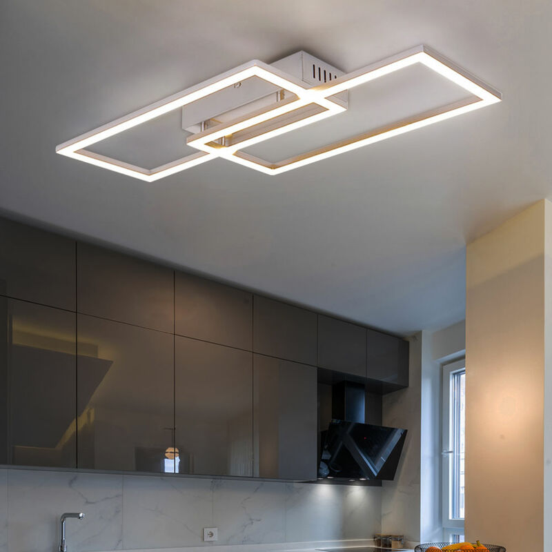 foto del prodotto lampada da soffitto a led lampada da soggiorno lampada da soffitto lampada da sala da pranzo, metallo, rettangolare, 2280lm 40w 3000k, 52 x 24,2 x
