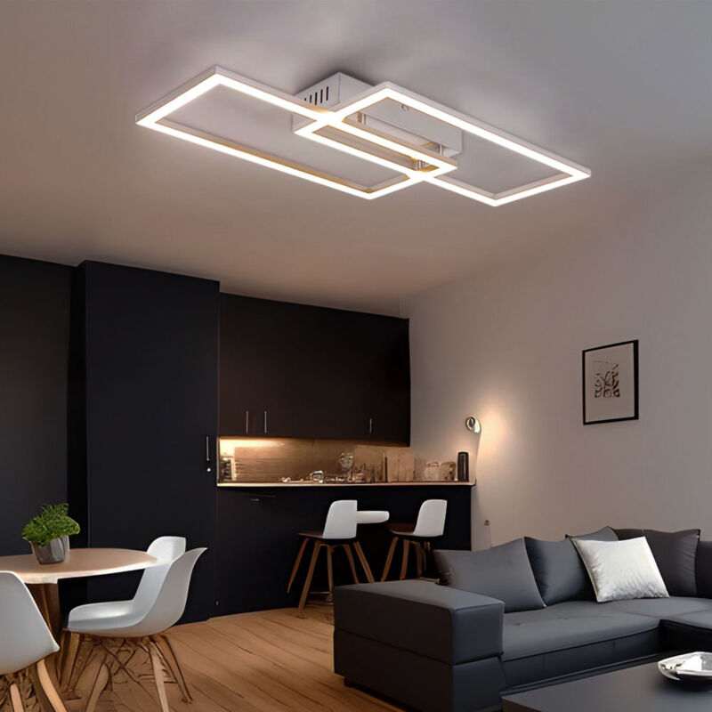 foto del prodotto lampada da soffitto a led lampada da soggiorno lampada da soffitto lampada da sala da pranzo, metallo, rettangolare, 2280lm 40w 3000k, 52 x 24,2 x