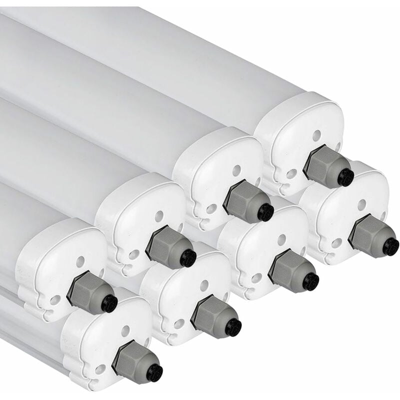 foto del prodotto lampada da soffitto a led per cantina a prova di umidit , 120 cm, 2880 lm bianco freddo 6400 k ip65, adatta per ambienti umidi e bagnati, set da 8