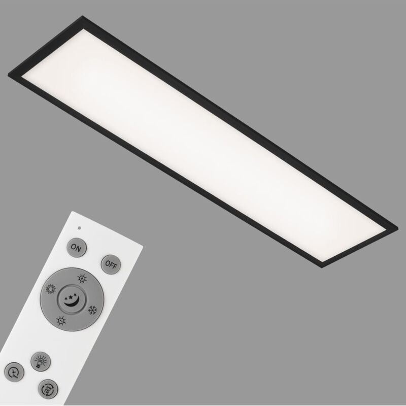 foto del prodotto lampada da soffitto a led piatto ultrapiatto cct pannello con telecomando, cct, 24w, nero, metallo plastica briloner