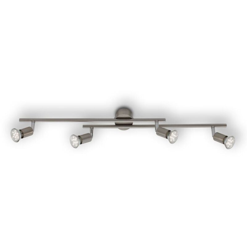 foto del prodotto lampada da soffitto a led spot 4xgu10 3000k orientabile 12w nichel opaco briloner
